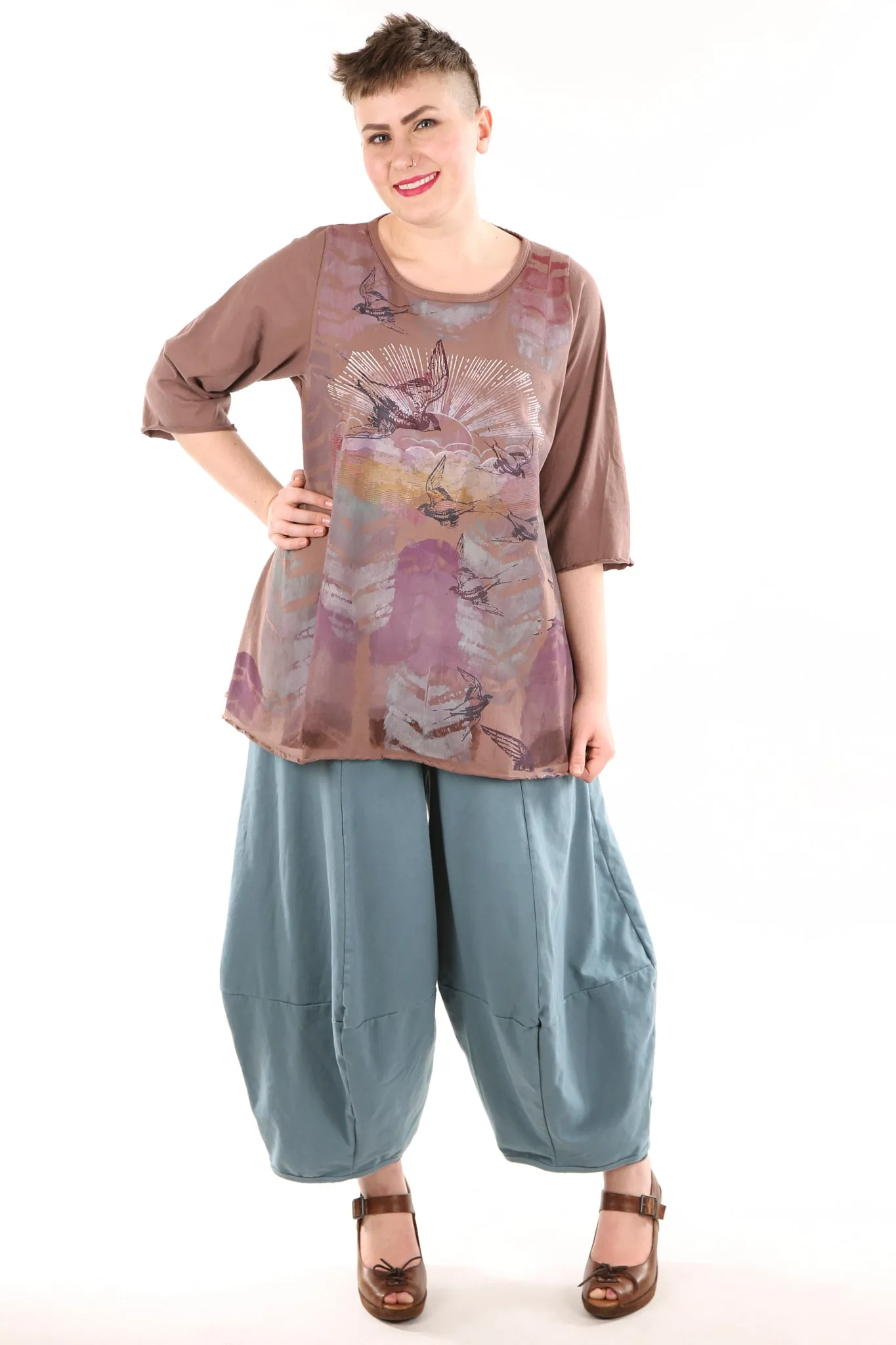 3273- Roll over Waist Four Square-Kingfisher-U