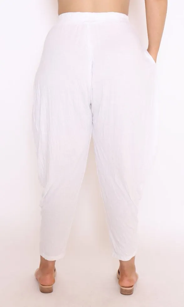 7774 White Harem pants