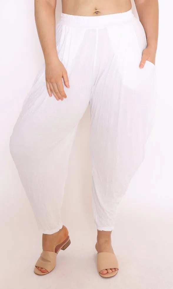 7774 White Harem pants
