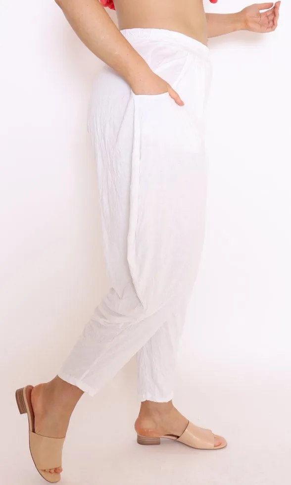 7774 White Harem pants