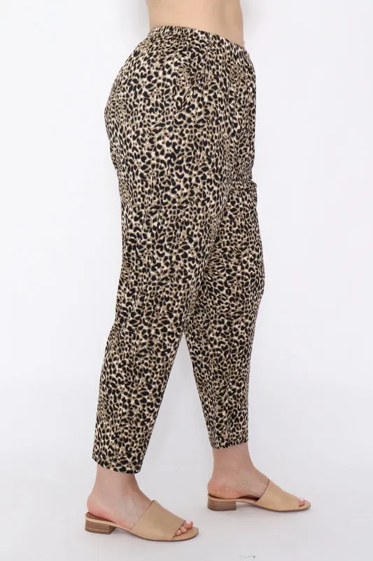 7853 Khaki leopard prints pants
