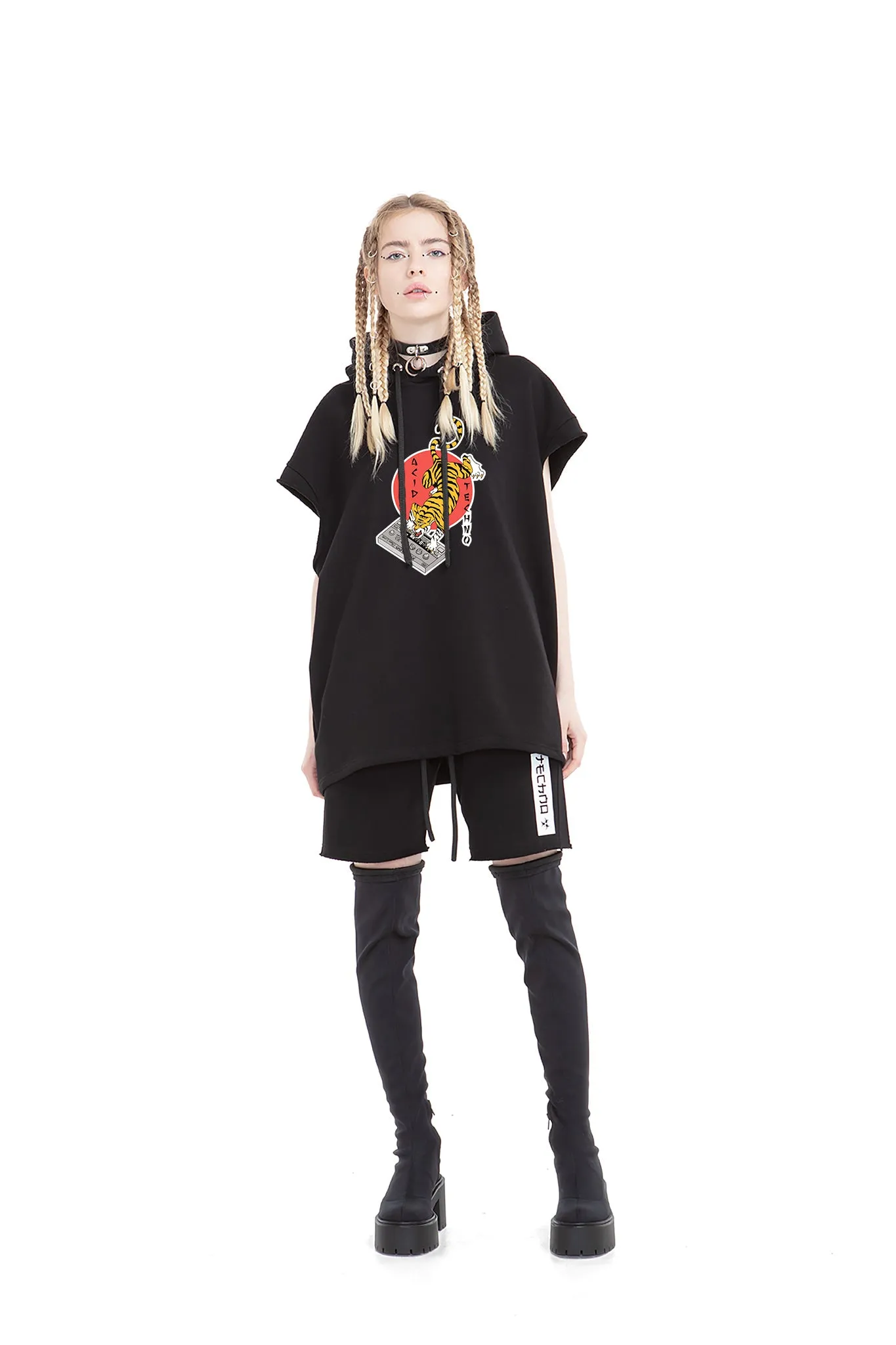 Acid Tiger Unisex Hooded Vest