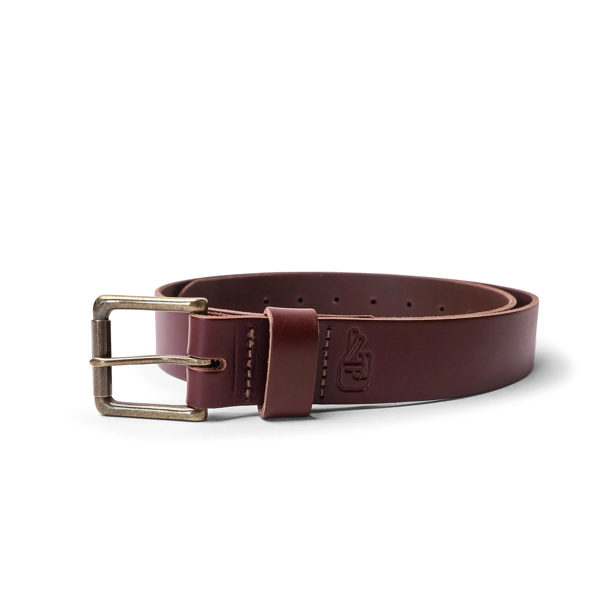 Adventure Leather Belt - Cognac Brass