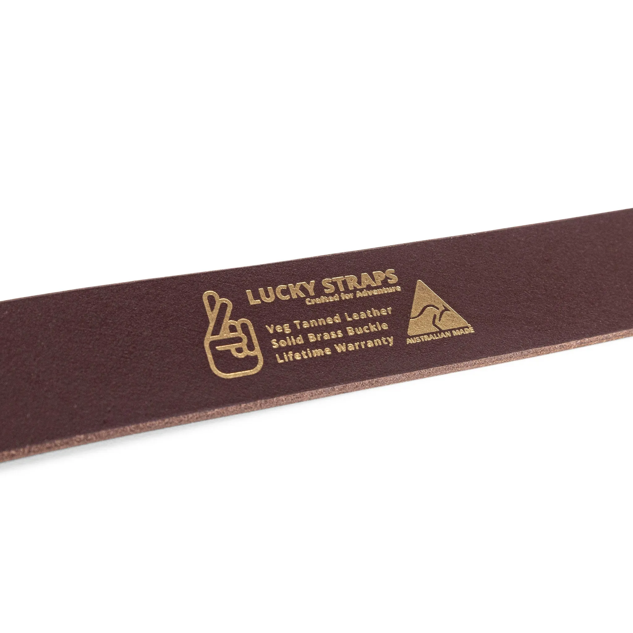 Adventure Leather Belt - Cognac Brass