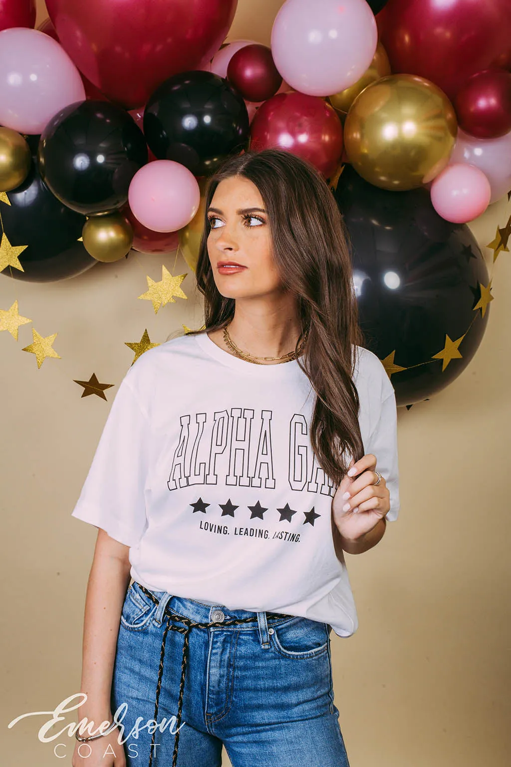 Alpha Gamma Delta Loving Leading Lasting Tee