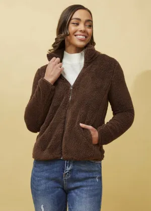 Amelia Teddy Jacket Chocolate