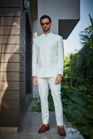 Aral-Milky White Bandhgala set