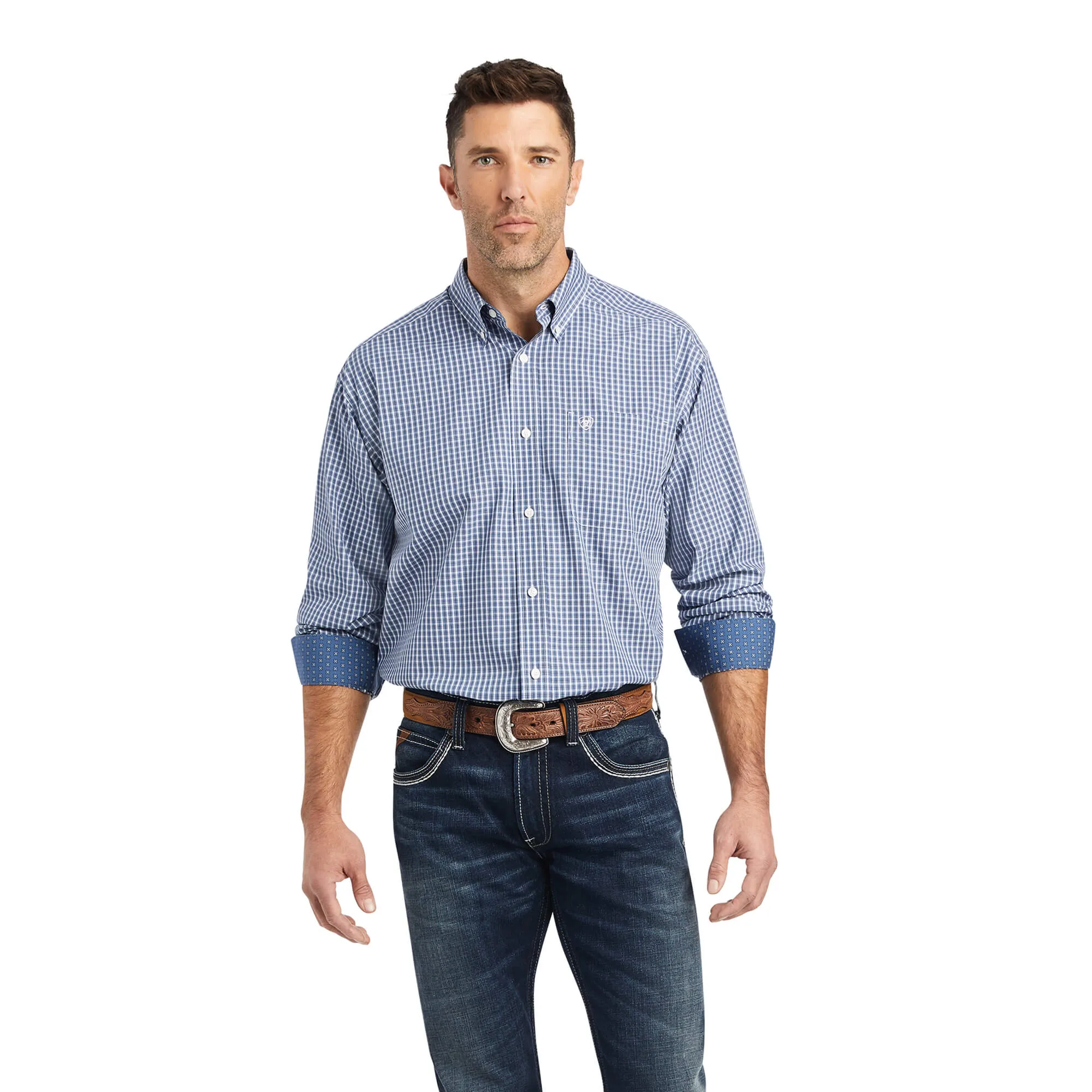 ARIAT WRINKLE FREE ELLISON CALSSIC FIT SHIRT - TRUE NAVY