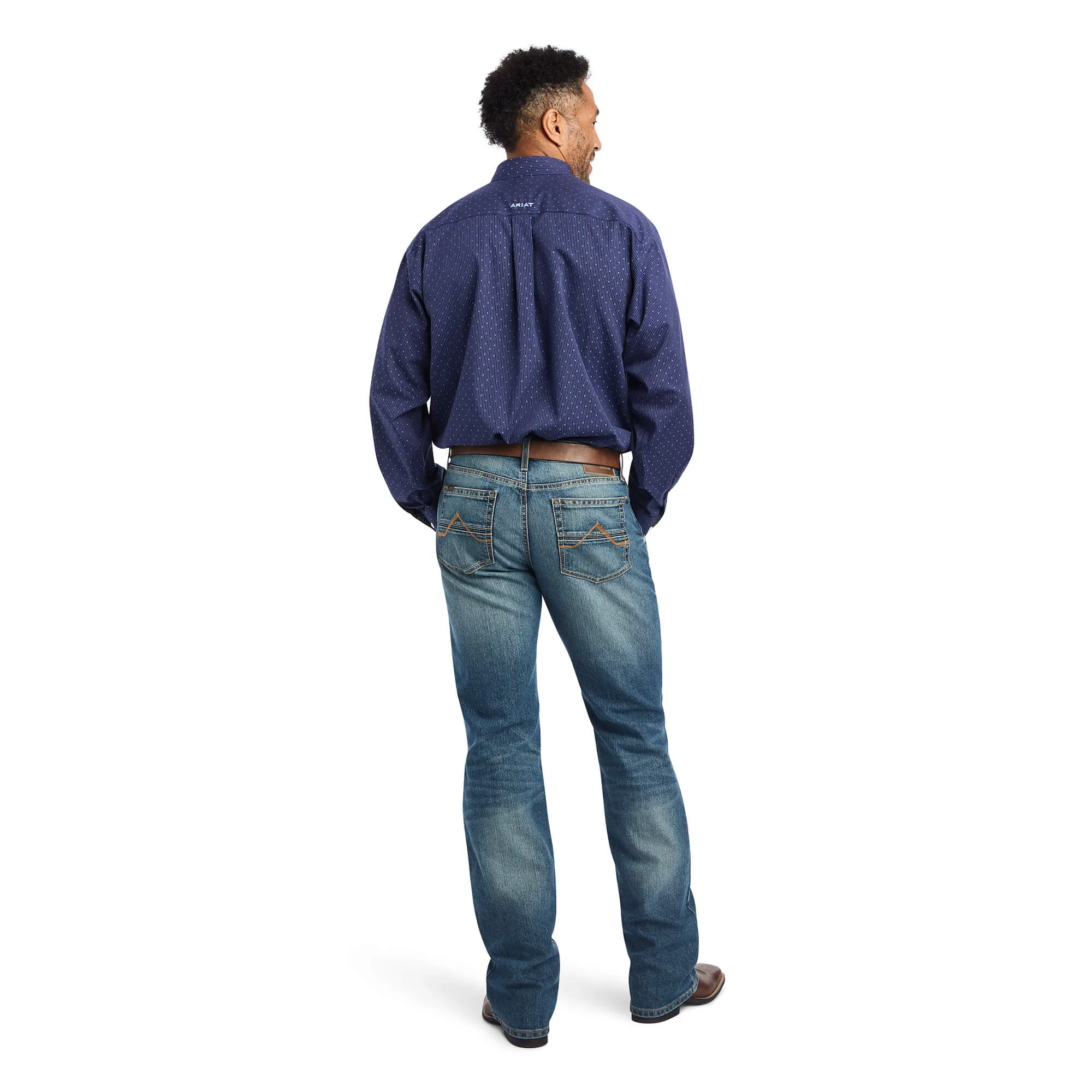 ARIAT WRINKLE FREE IZIK CLASSIC FIT SHIRT - MIDNIGHT SAIL