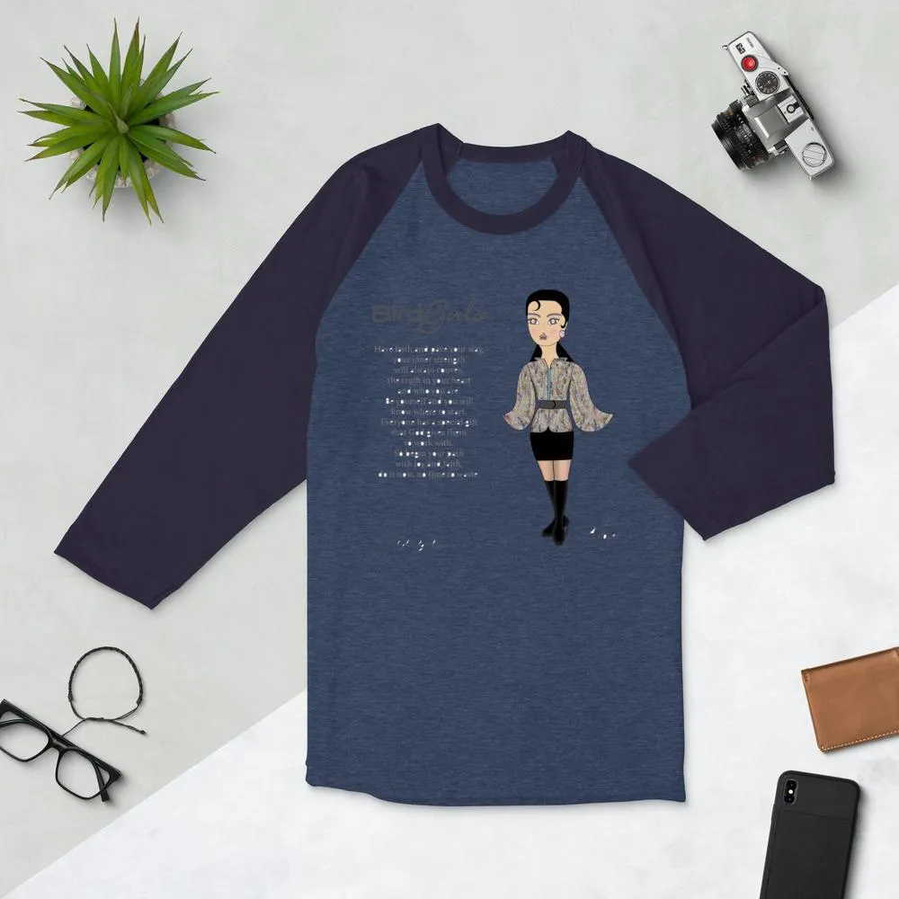 Avocet Poem 3/4 sleeve raglan shirt
