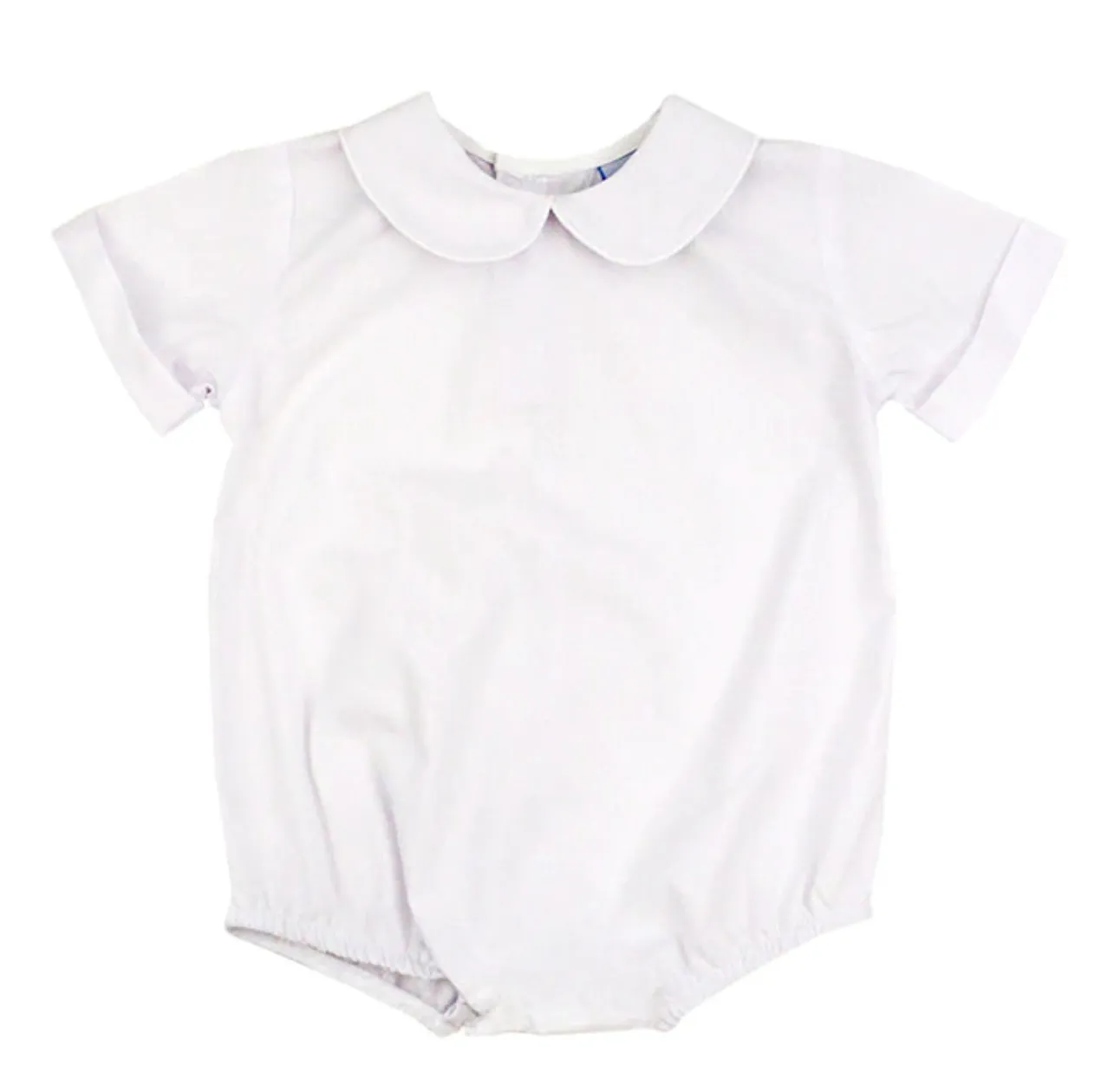 Bailey Boys Short Sleeve Onesie - White Button Back