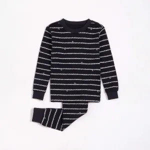 Bamboo Shoot Striped Print on Black PJ Set