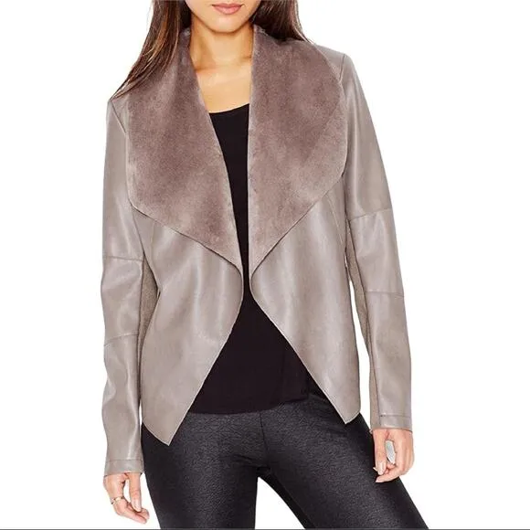 Bar III Faux Leather Flyaway Jacket
