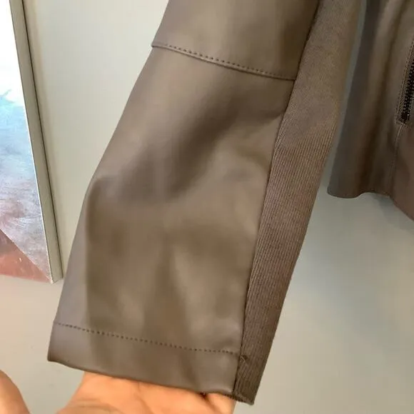 Bar III Faux Leather Flyaway Jacket