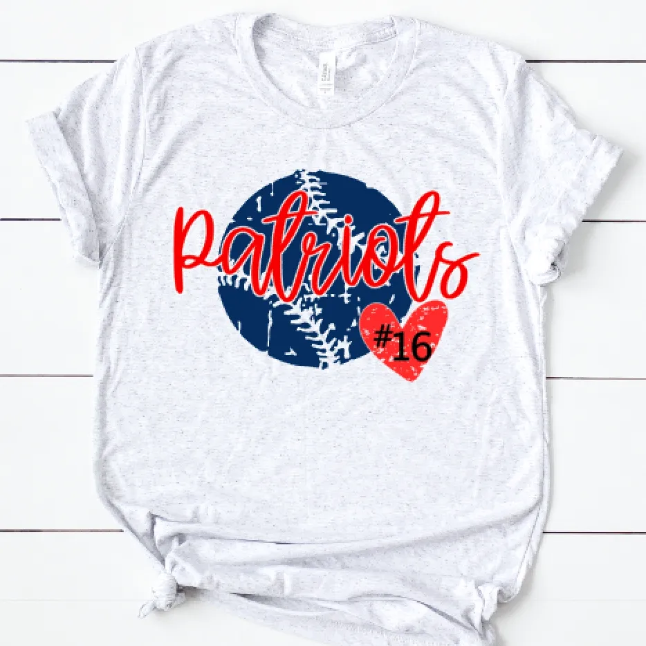 Baseball Team Tee With Heart