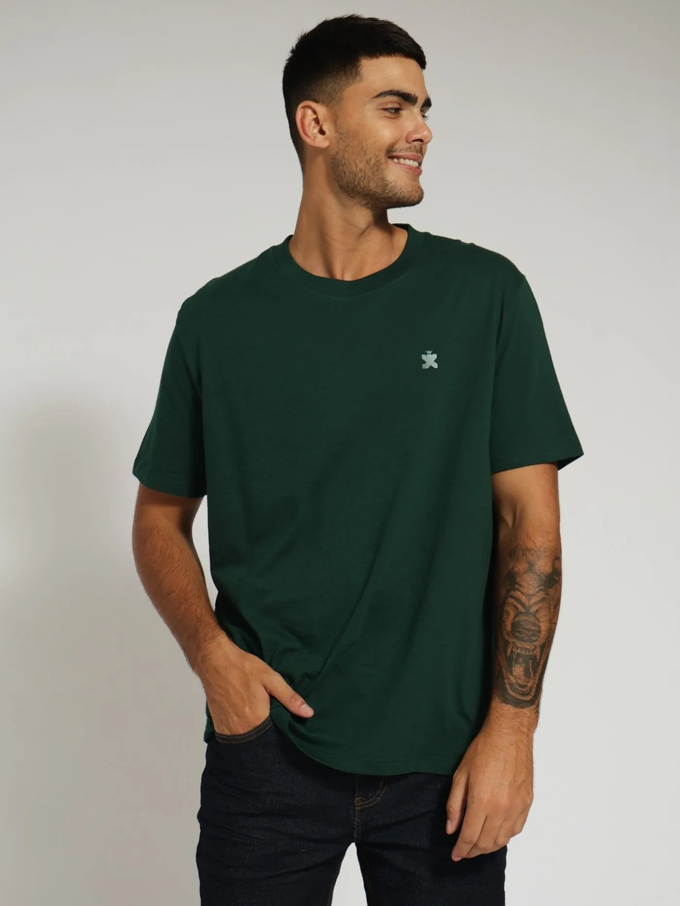 Basic Plain Tee - Dark Green