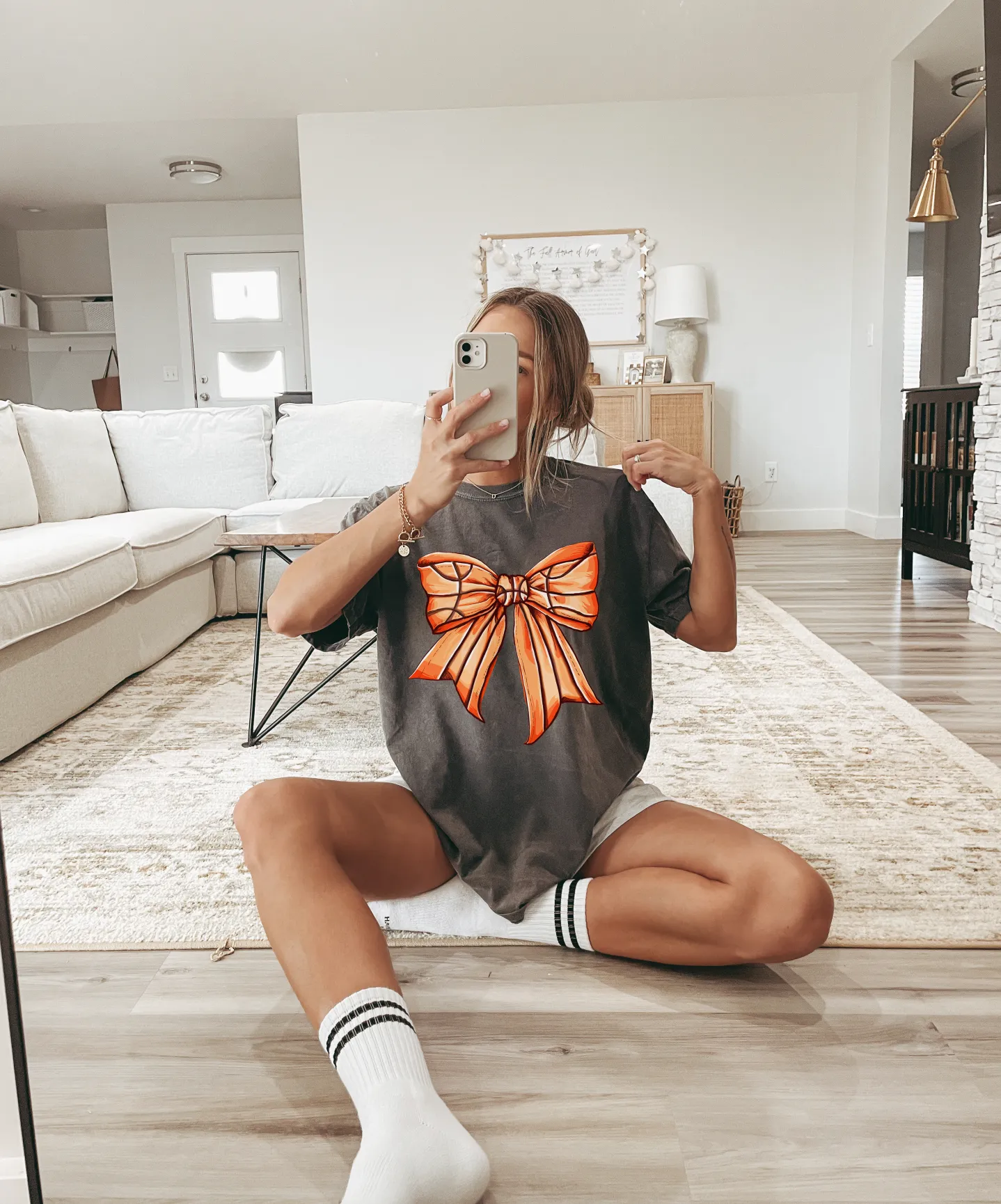 Basketball Coquette Bow Comfort Colors Tee  // FINAL SALE