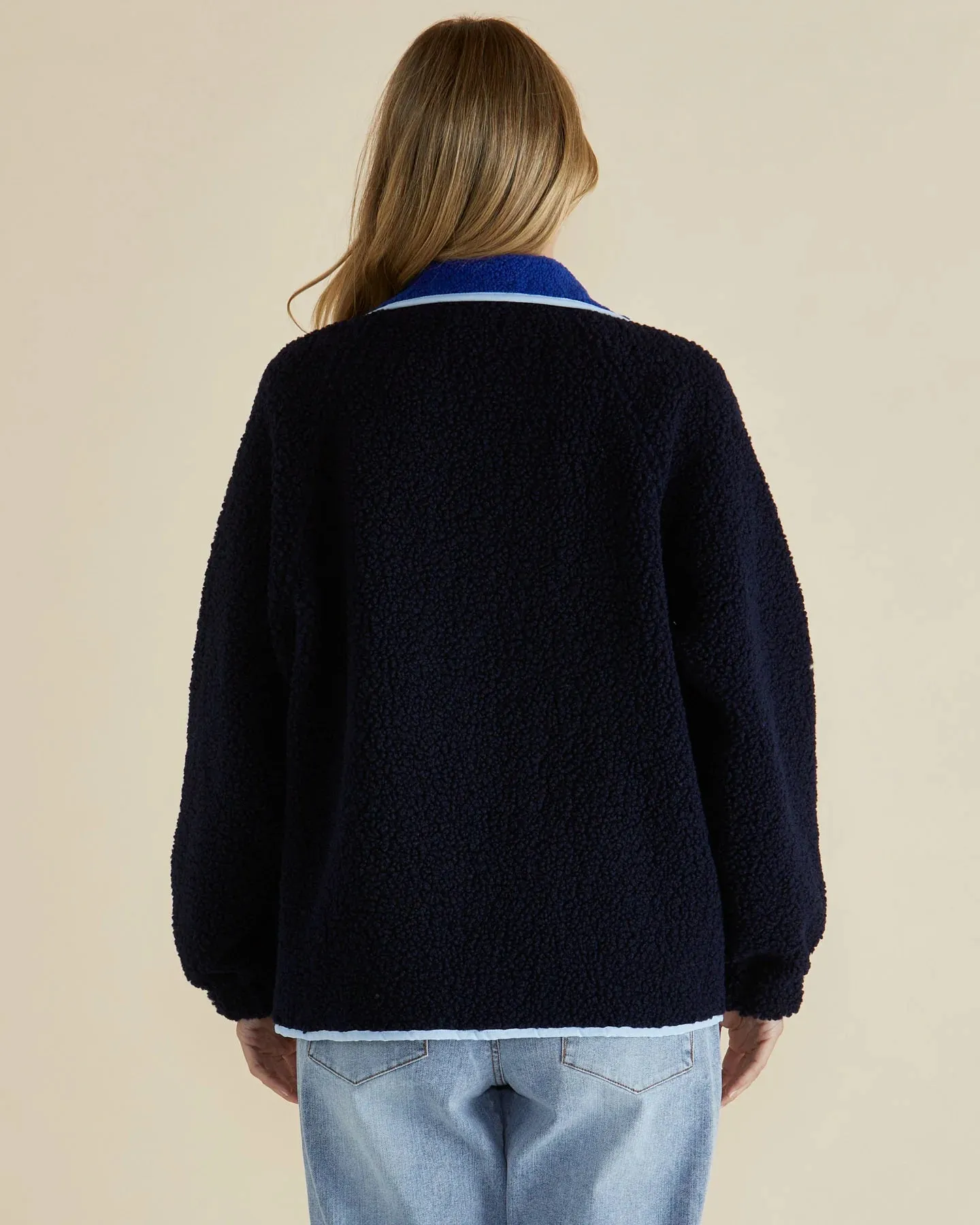 BETTY BASICS FRANKLIN FLEECY JACKET BLUE