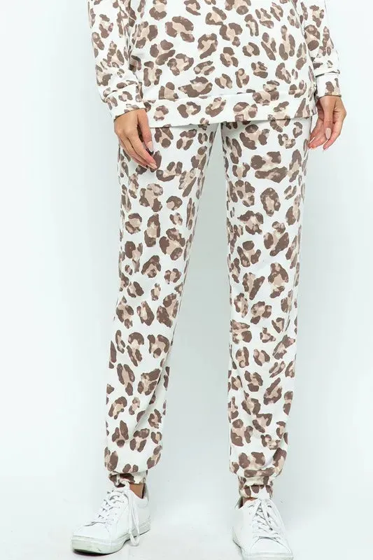 BiBi Leopard Casual Pants with Side Pockets