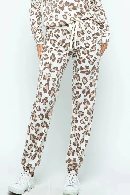 BiBi Leopard Casual Pants with Side Pockets