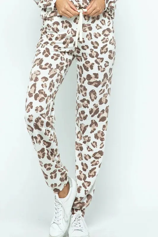 BiBi Leopard Casual Pants with Side Pockets