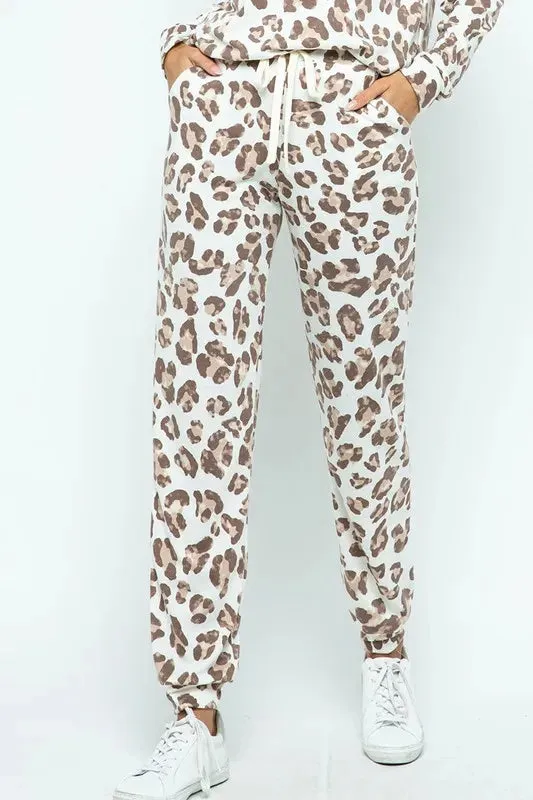 BiBi Leopard Casual Pants with Side Pockets