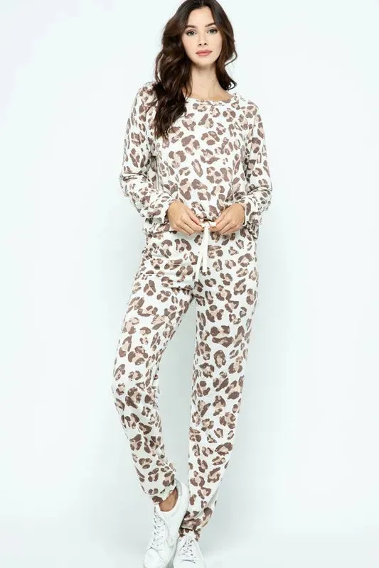 BiBi Leopard Casual Pants with Side Pockets