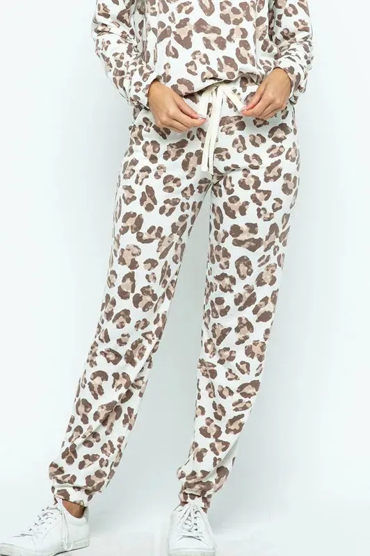 BiBi Leopard Casual Pants with Side Pockets