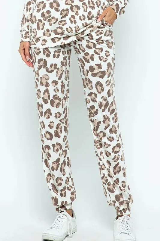 BiBi Leopard Casual Pants with Side Pockets