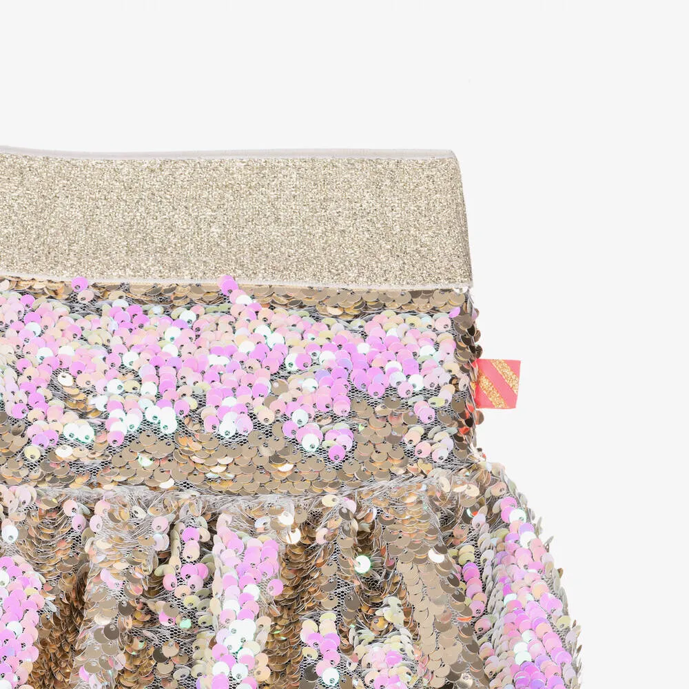 Billieblush Girls Gold Sequin Skirt