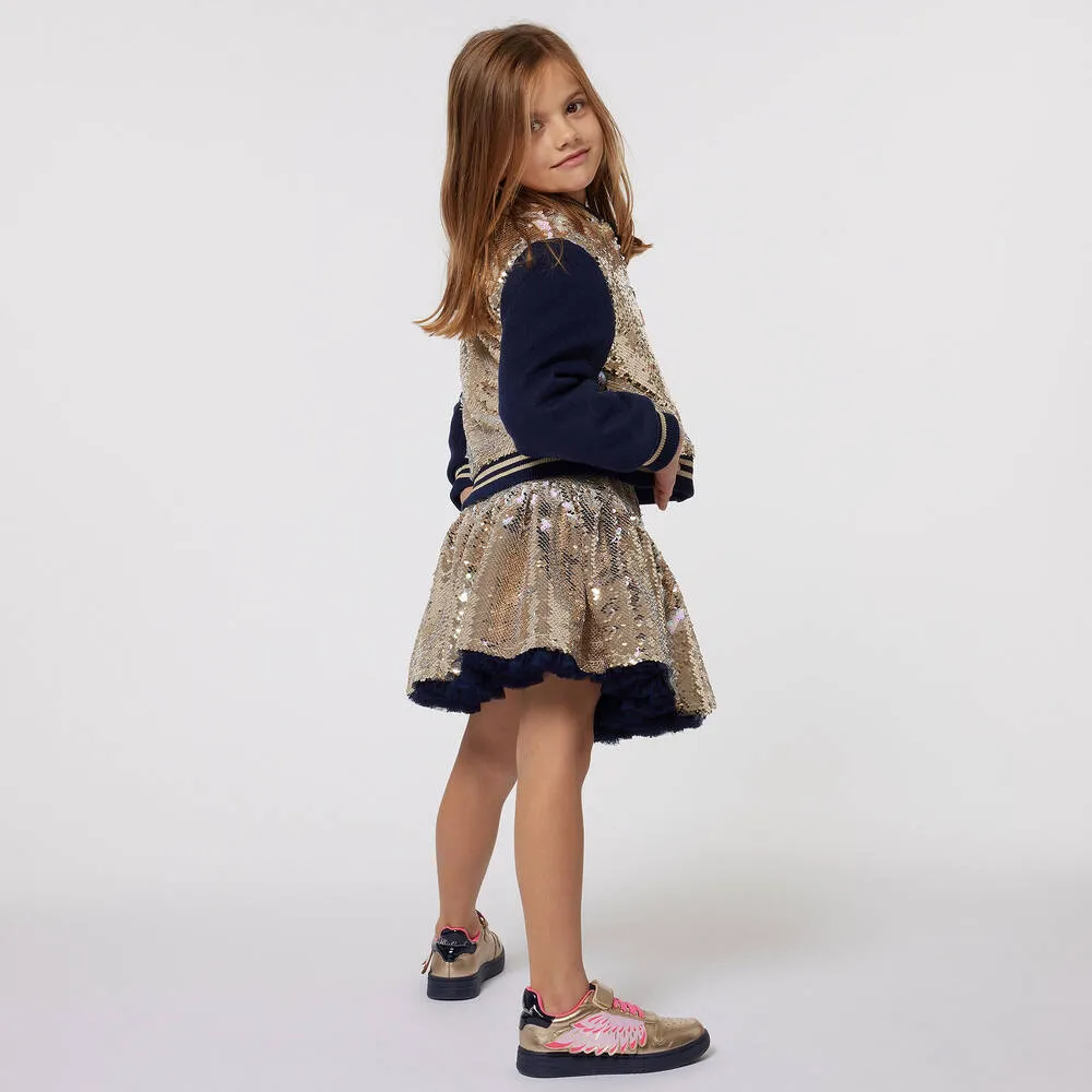 Billieblush Girls Gold Sequin Skirt