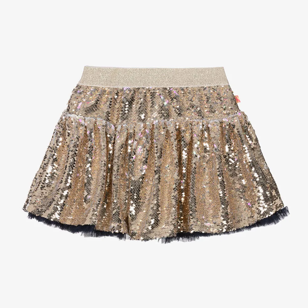 Billieblush Girls Gold Sequin Skirt