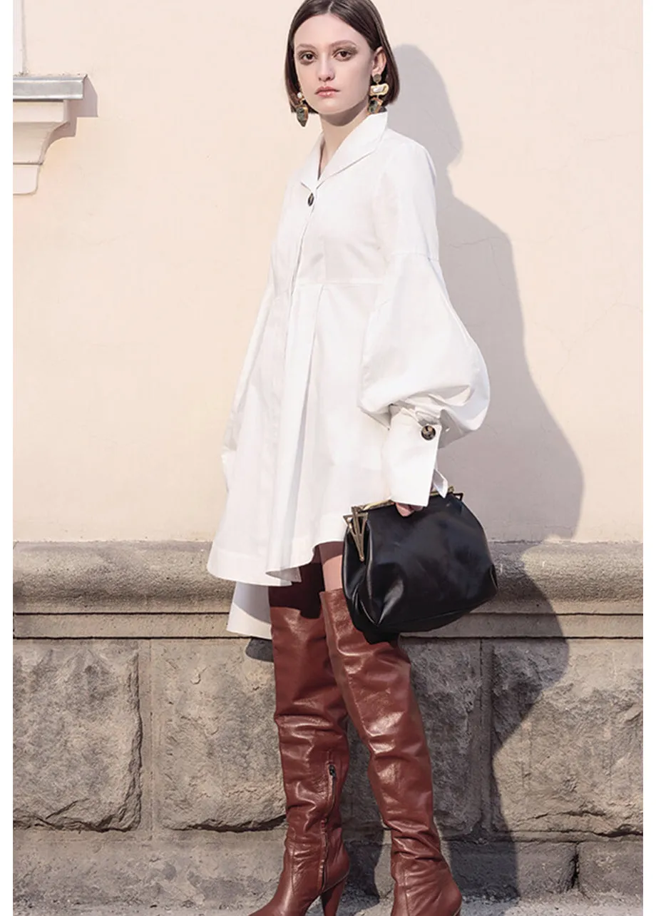 BISHOP SLEEVES SHIRT DRESS