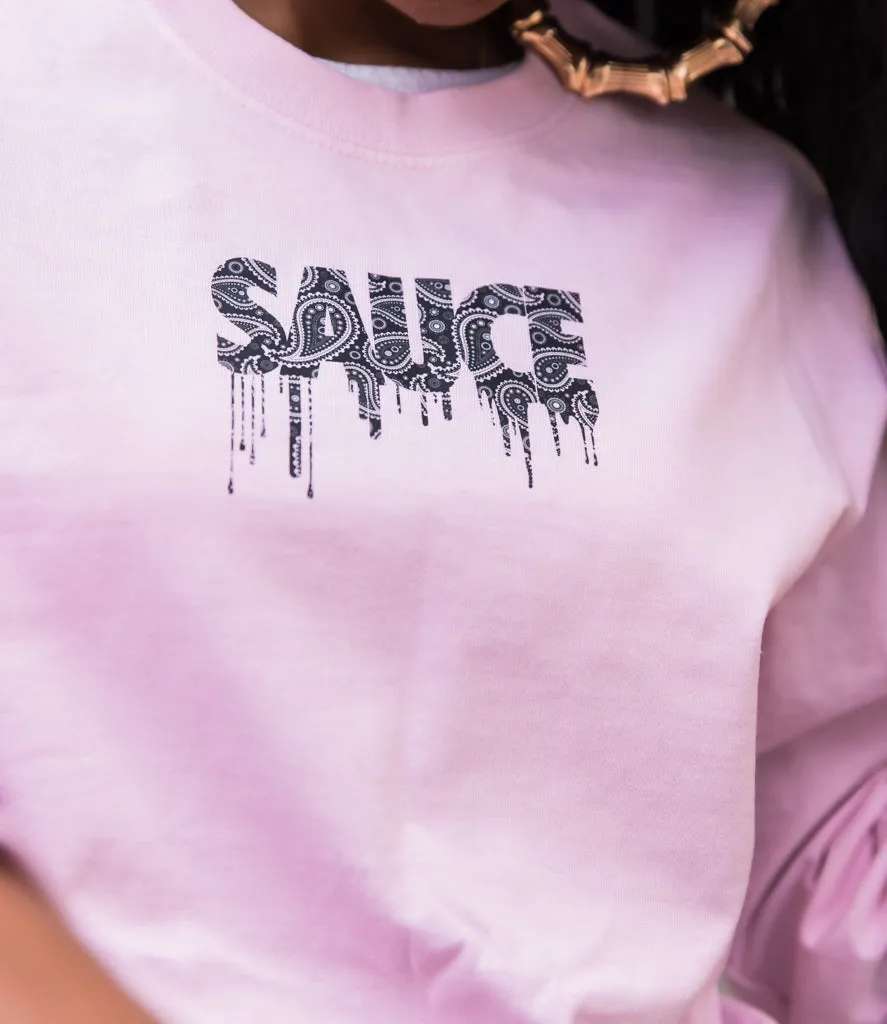 Black Paisley Bandana Sauce (S) | Light Pink Long Sleeve Tee