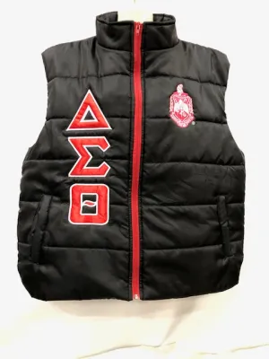 Black Puff Vest w/Greek Letters, Crest and 1913