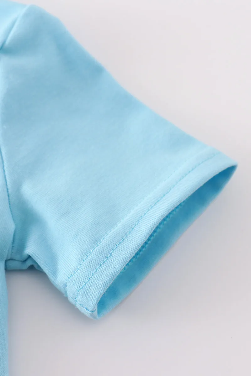 Blue St.patricks Clover Boy Bloomer Set