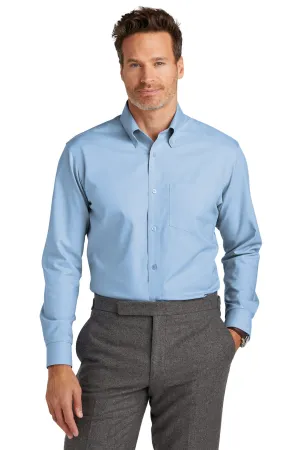 Brooks Brothers Tall Wrinkle-Free Stretch Nailhead Shirt TBB18002 Newport Blue Tall