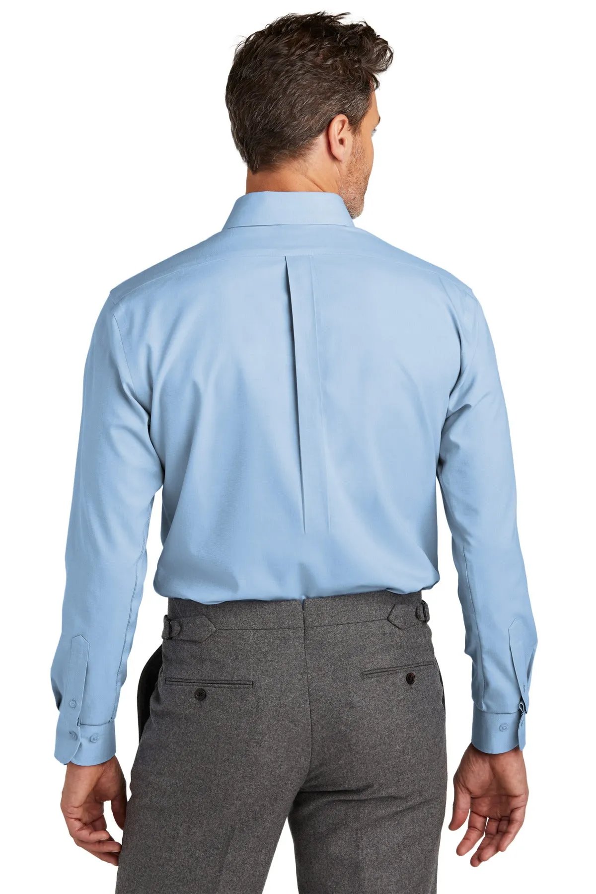 Brooks Brothers Tall Wrinkle-Free Stretch Nailhead Shirt TBB18002 Newport Blue Tall