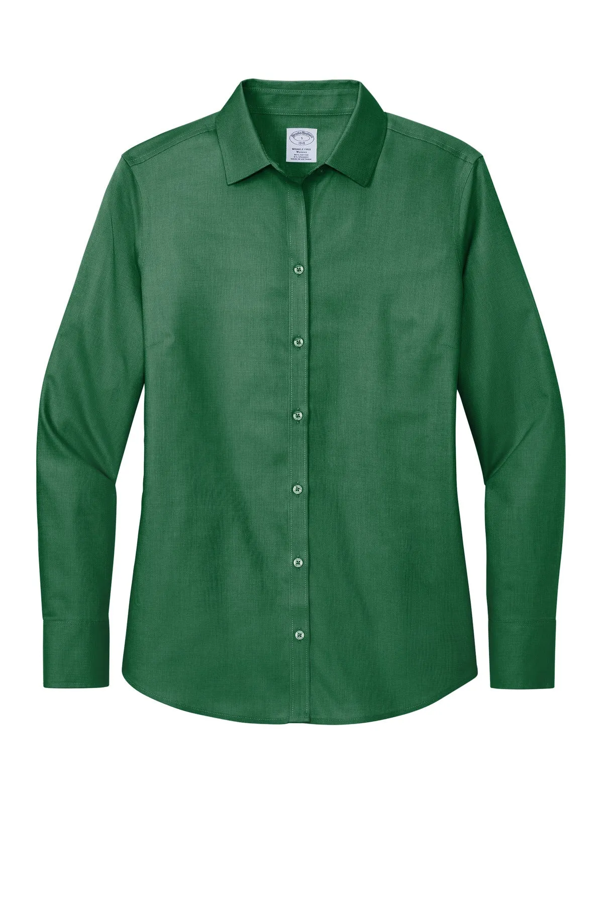 Brooks Brothers Women's Wrinkle-Free Stretch Nailhead Shirt BB18003 Club Green