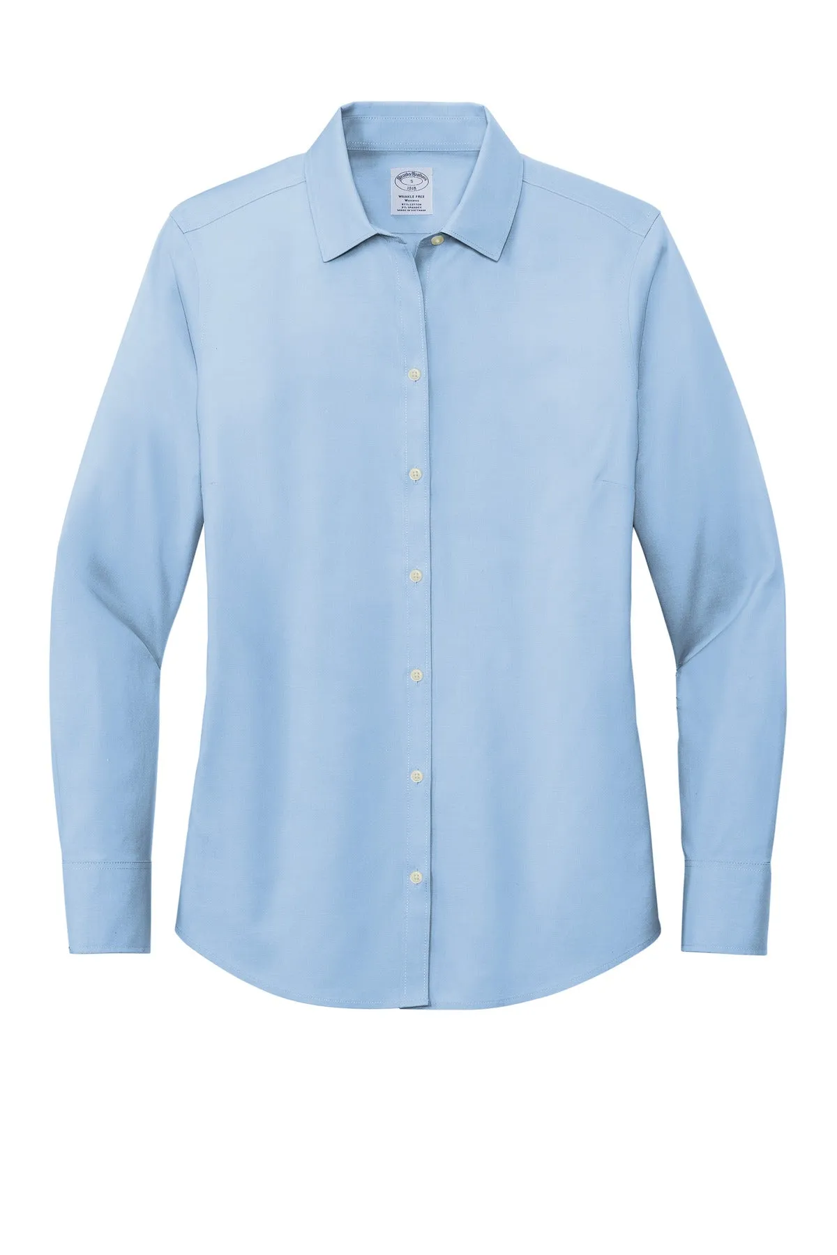 Brooks Brothers Women's Wrinkle-Free Stretch Pinpoint Shirt BB18001 Newport Blue