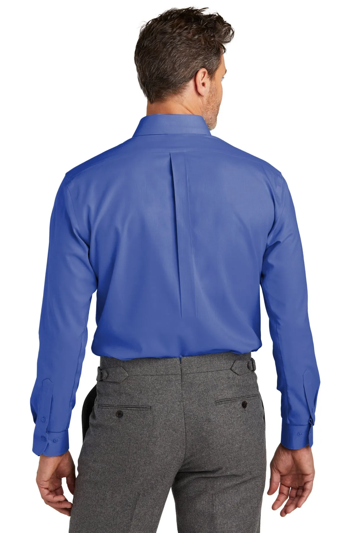 Brooks Brothers Wrinkle-Free Stretch Nailhead Shirt BB18002 Cobalt Blue