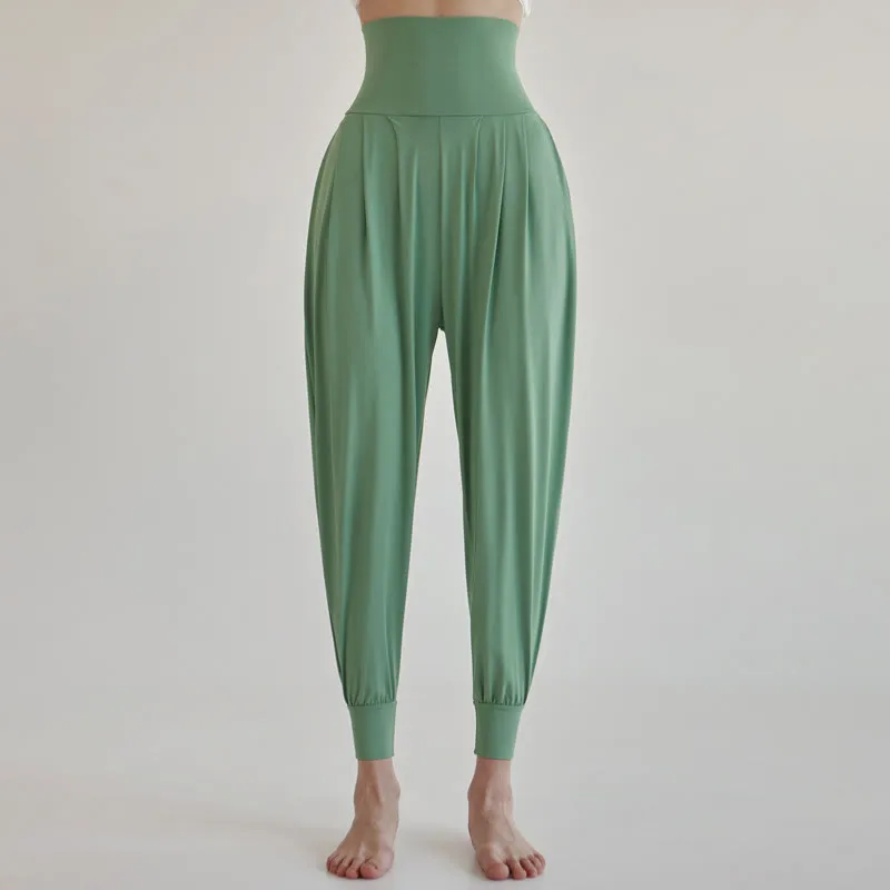 Buddha Stones Casual Plain High Waist Quick Drying Women's Leica Pants With Pockets