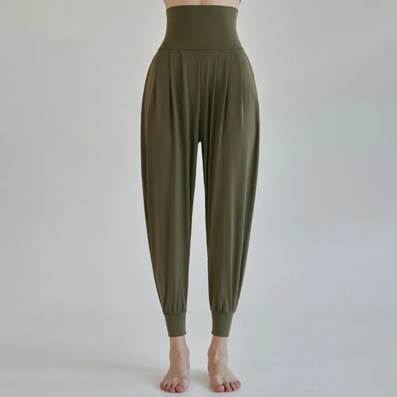 Buddha Stones Casual Plain High Waist Quick Drying Women's Leica Pants With Pockets