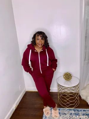 Burgundy Jogger Set