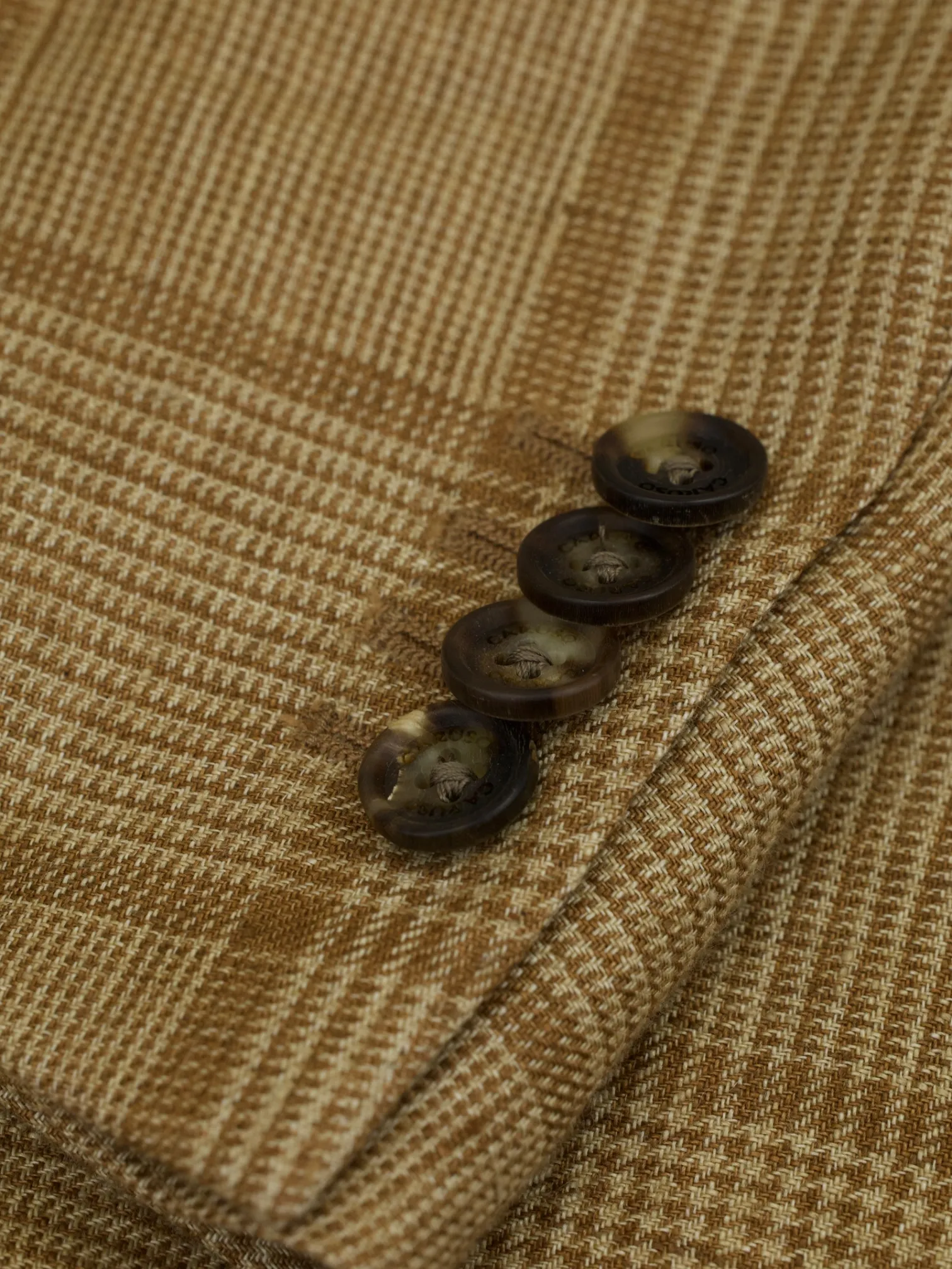 Caruso Light Brown Linen Windowpane "Aida" Summer Jacket