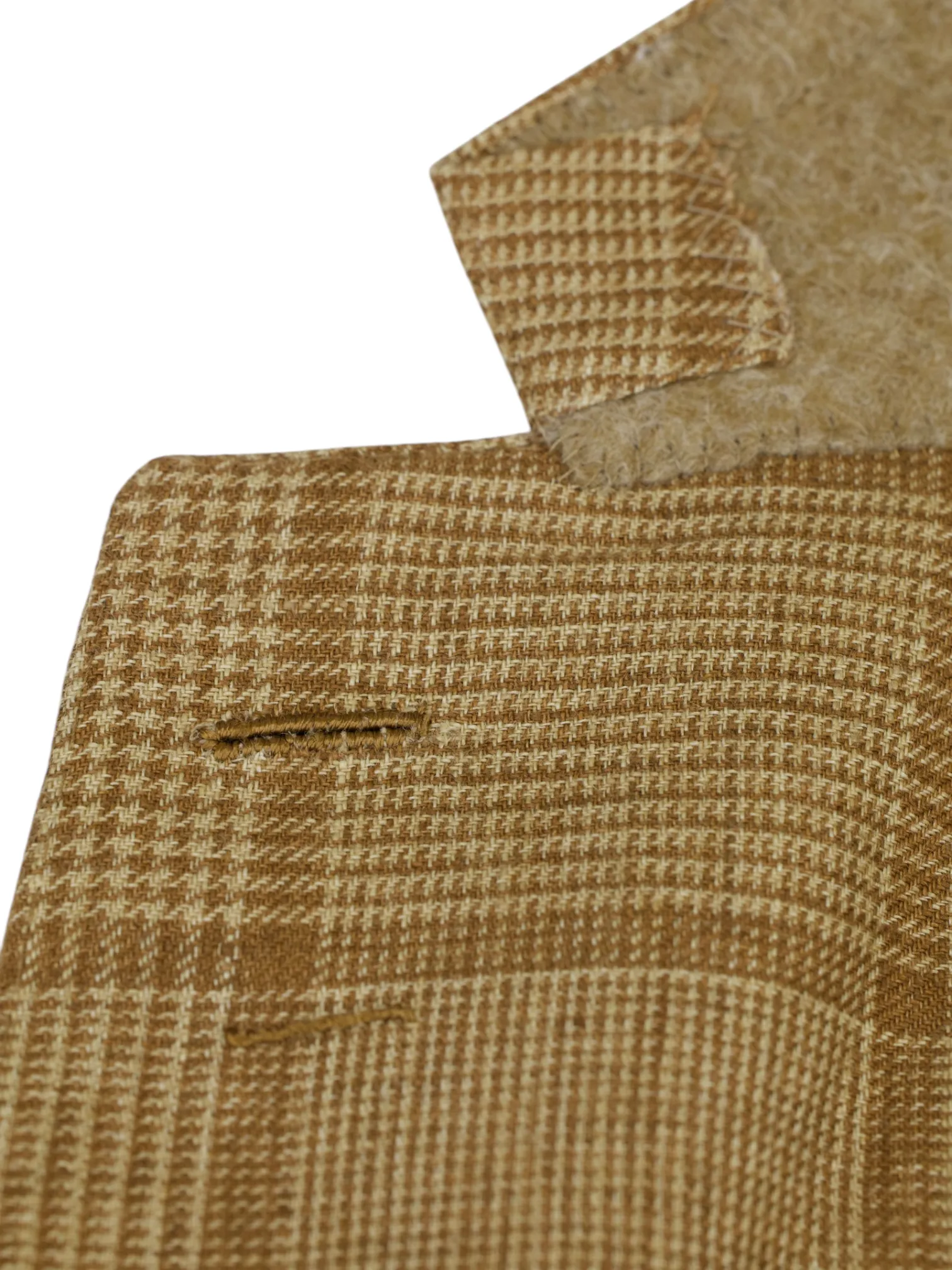 Caruso Light Brown Linen Windowpane "Aida" Summer Jacket