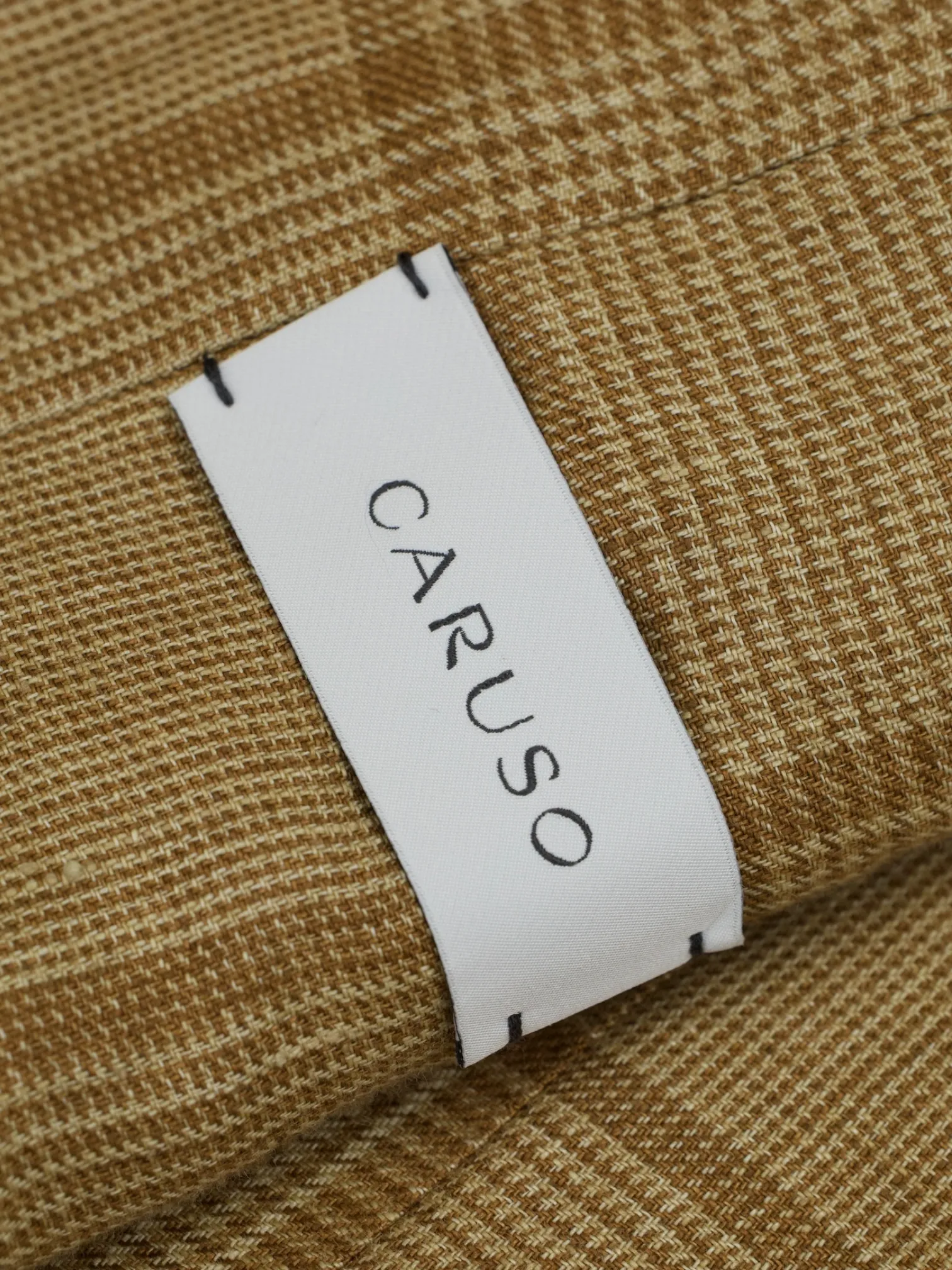 Caruso Light Brown Linen Windowpane "Aida" Summer Jacket