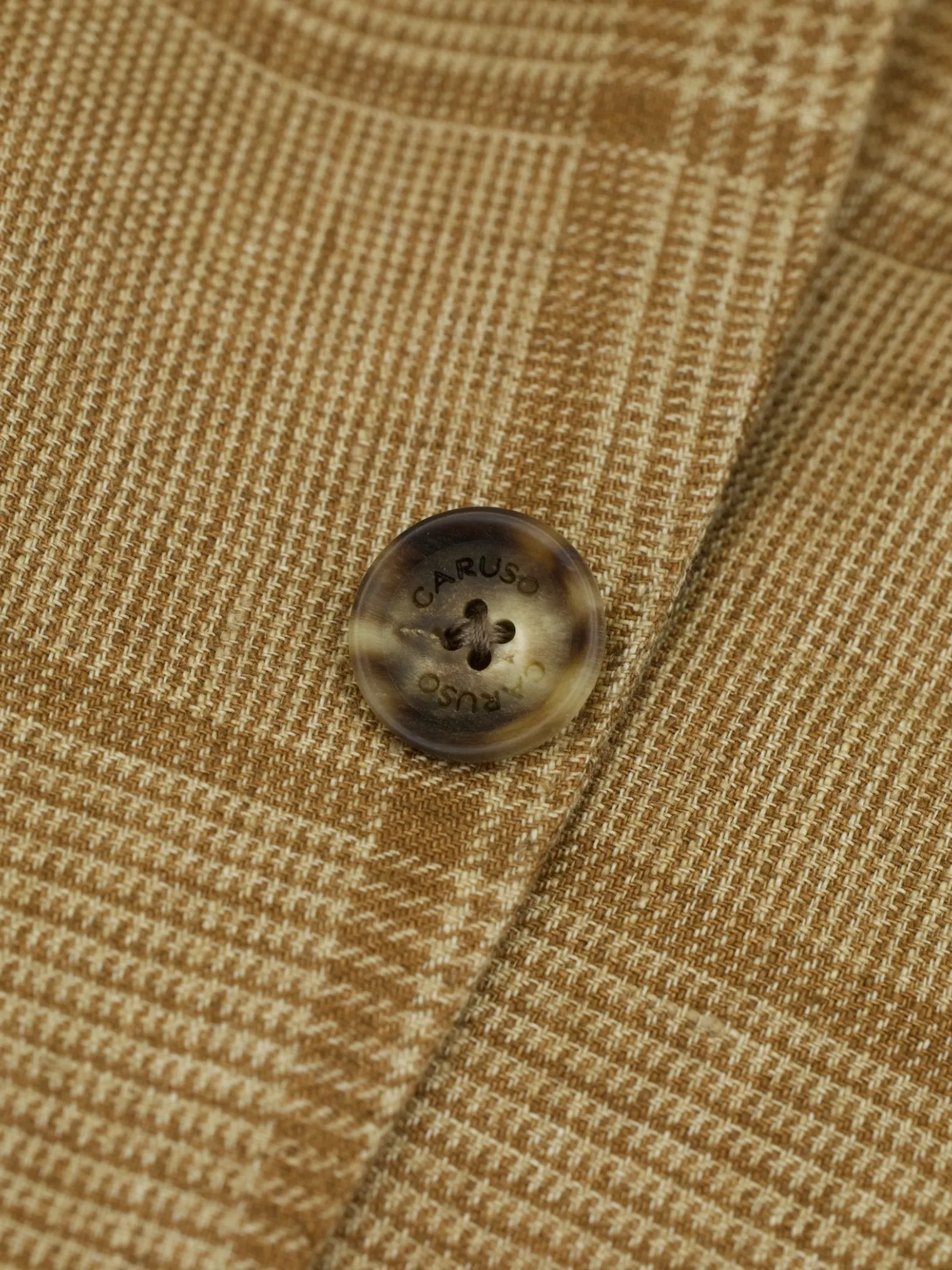 Caruso Light Brown Linen Windowpane "Aida" Summer Jacket