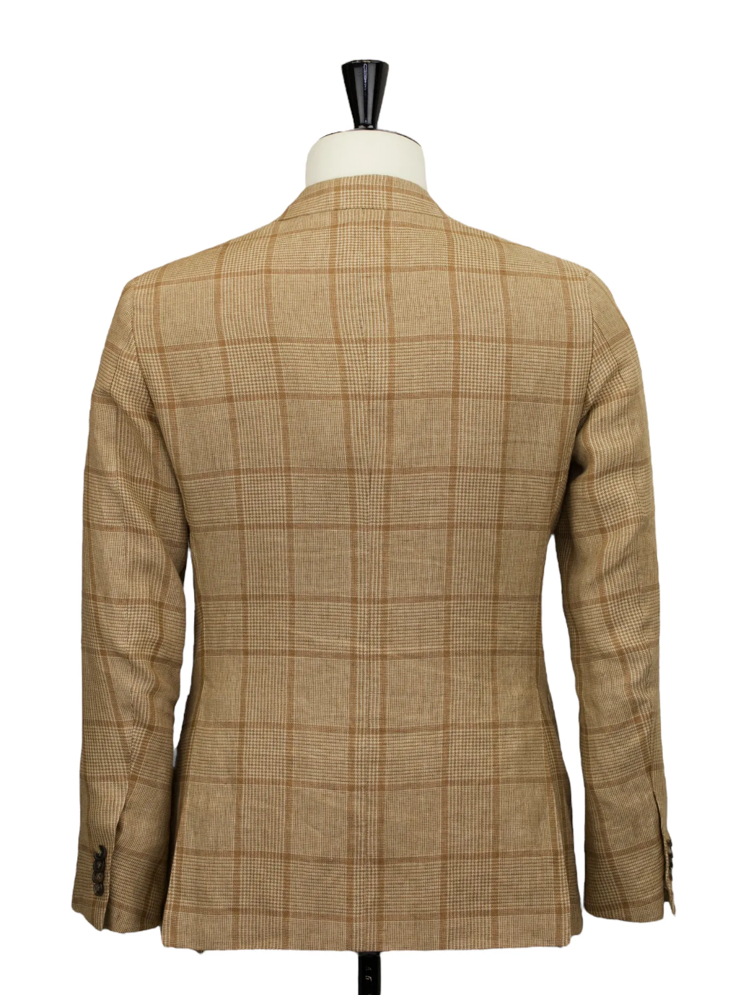 Caruso Light Brown Linen Windowpane "Aida" Summer Jacket
