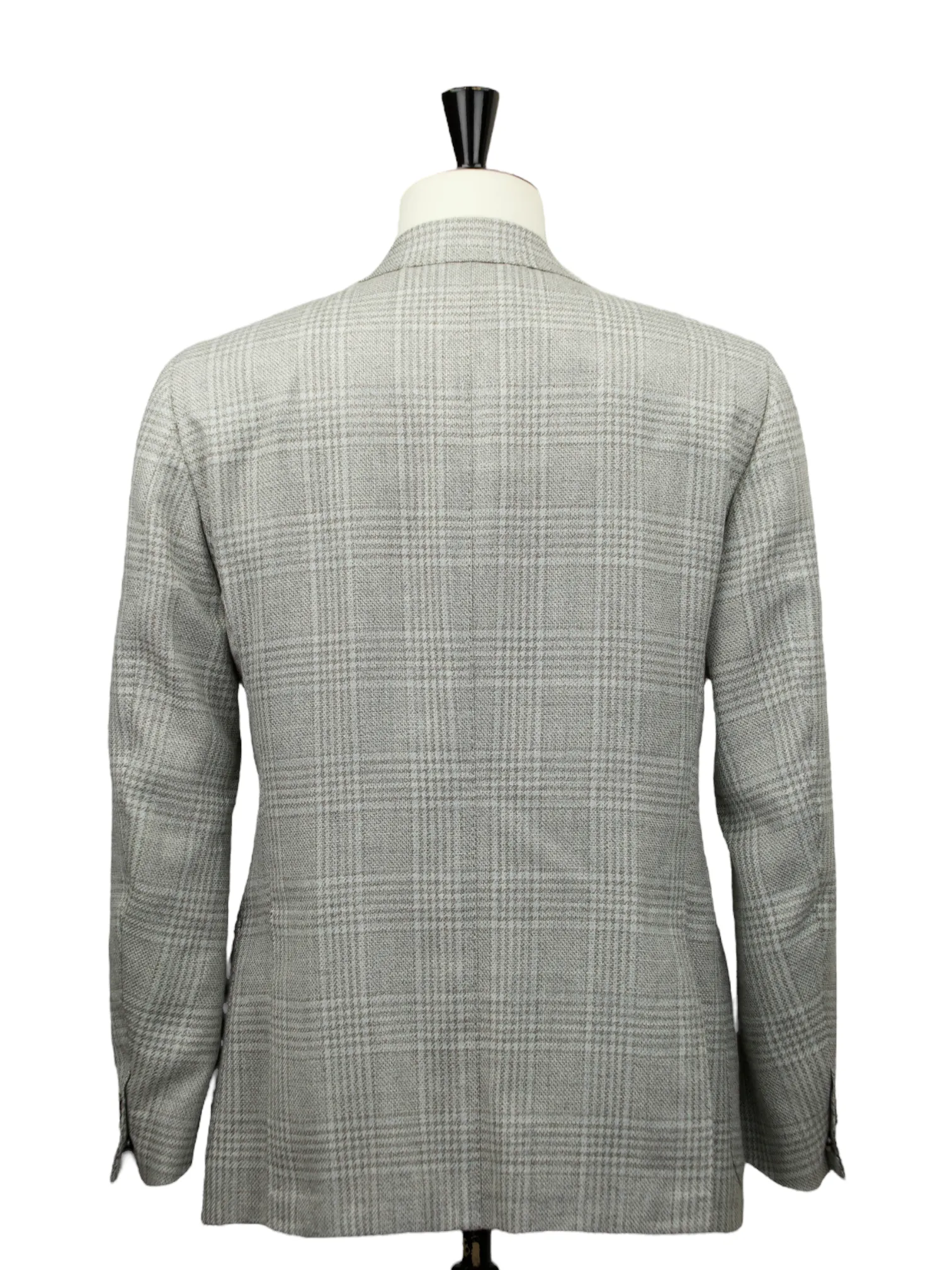 Cesare Attolini Taupe Wool, Silk & Linen Prince of Wales Jacket
